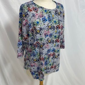 Vibrant Bicycle Pattern Women's Blouse